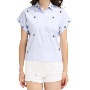 Blue beading Cotton blouse